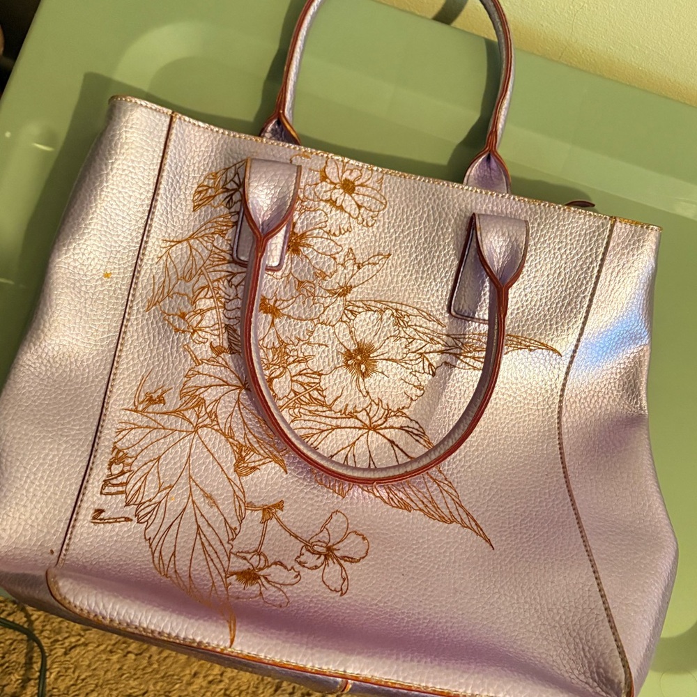 Purple Pink Metallic Tote Bag